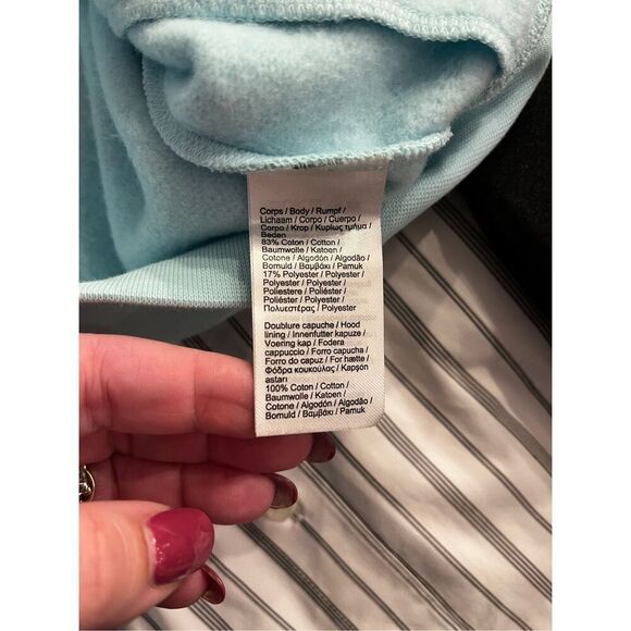 Lacoste Sport Fleece Light Blue Zip Up Hoodie sz 5 or L NWOT - Picture 14 of 15